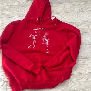Vibrant Red Graphic Hoodie Sweatshirt